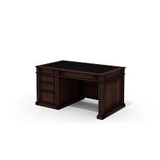 Dan-160L Стол руководителя 155x91x78 Dante орех бреннерский/орех темный