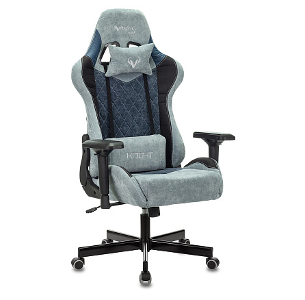 ZOMBIE VIKING-7 KNIGHT Fabric Кресло текстиль/экокожа,крест.металл обивка синий, ID1382454