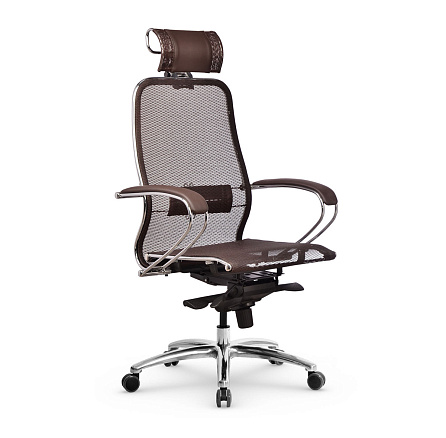 S-2.04 Samurai Кресло сетка/экокожа Infinity Easy Clean, обивка темно-коричневый
