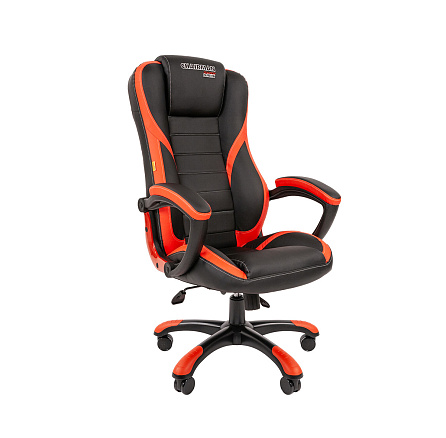 Game 22 Chairman Кресло экопремиум,крестовина пластик обивка черно-красный ID 7023923 (ID7050085)