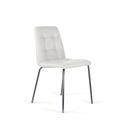 Чико CH 4L BOX2 Стул экокожа белый S-0402, каркас хром