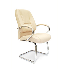 RT-090BS Кресло экокожа, полозья хром обивка бежевый 70