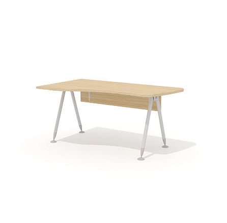 GM-119L + G-86 Эргономичный стол на металлокаркасе левый Гамма дуб Виченца / беж
