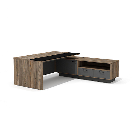 BR-18.1R Стол руководителя 210х219х76 Bruno Делиос/антрацит