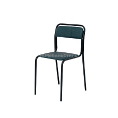 ЮНИТ СМ7/7-02 Стул иск. кожа, каркас металл обивка темно-серый К-02, каркас черный RAL 9005