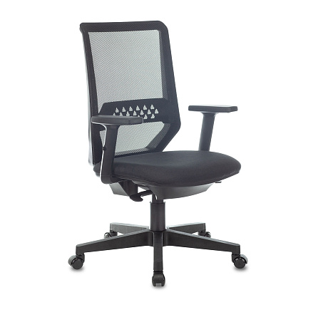 MC-611N Кресло сетка/ткань,крестовина пластик обивка черный TW-01 38-418, каркас черный, ID1486388