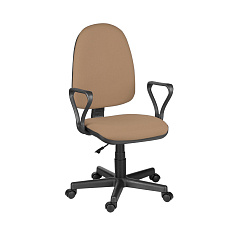 ПРЕСТИЖ Самба Кресло ткань, крестовина пластик обивка светло-коричневый В-4, каркас черный