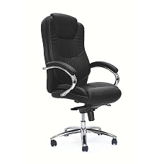GY-7189 Кресло экокожа+кожзам, крестовина хром, механизм мультиблок обивка черный