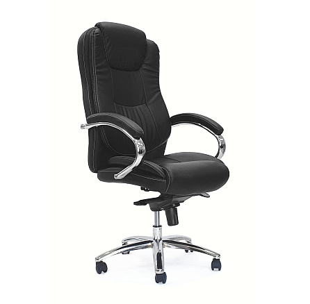 GY-7189 Кресло экокожа+кожзам, крестовина хром, механизм мультиблок обивка черный