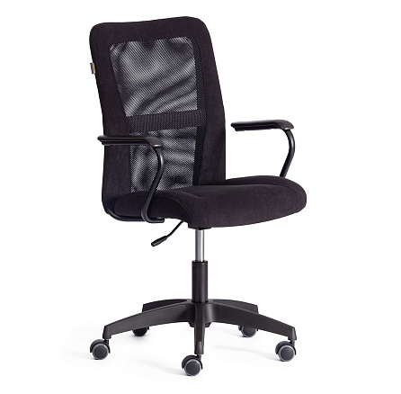 STAFF Кресло флок/ткань черный 35/W-11, крестовина черный, код 21453