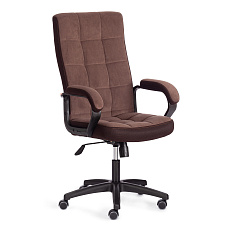 TRENDY (22) Кресло флок/ткань коричневый, 6/TW-24, крестовина пластик черный, код 19463