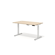 DD-80-3.3 + DD-1601-DD02 Прямой стол (подъёмный механизм) с заглушками Drive дуб выбеленный