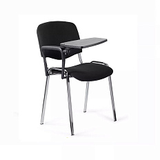 ИЗО CH Z11 Стул для посетителей со столиком экокожа, каркас хром, черный