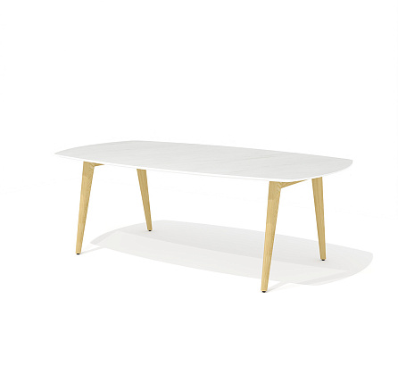 REM-220 Стол для переговоров 220x120x75 Remo мрамор белый/металл белый