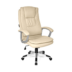 GY-2407 Кресло экокожа+кожзам, крестовина пластик, механизм Топ Ган обивка бежевый