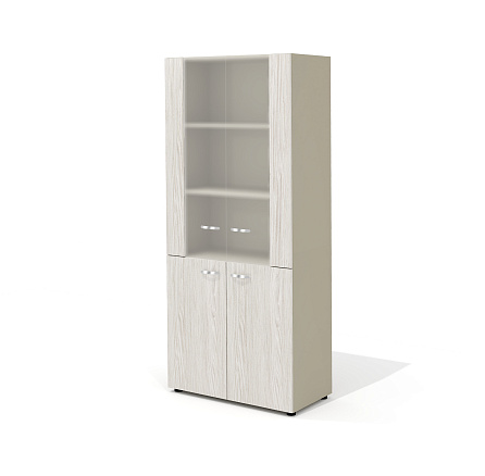 NT-47 Шкаф  88x46x204,5 Ньютон / New.Tone дуб серебристый шпон (Италия) /стекло матовое