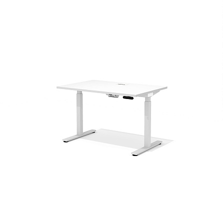 DD-80-4.1 + DD-1601-DD02 Прямой стол (подъёмный механизм) с люком Drive белый