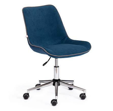 STYLE Кресло флок, крестовина металл, обивка синий 32, код 13564