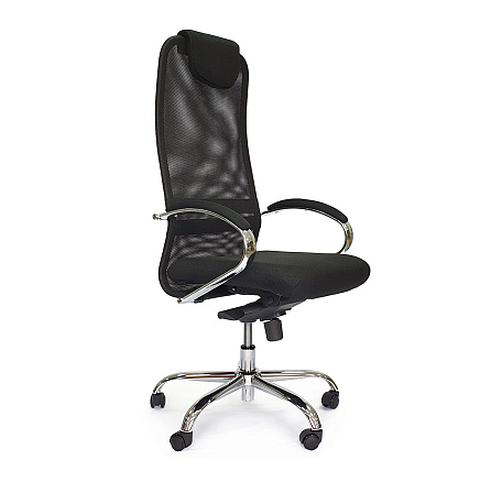 RT-2031 Кресло сетка, крестовина хром, механизм мультиблок обивка черный