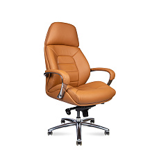Porshe F181 light brown leather  Кресло кожа+к/з светло-коричневый, крестовина алюминий