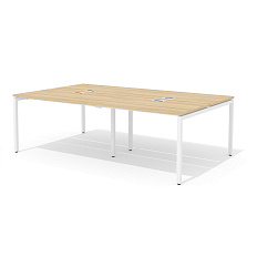 RM-4.1 (x4) + F-52 Двойная группа сдвоенного стола прямого с люком на металлокаркасе Rio Project швейцарский вяз / белый