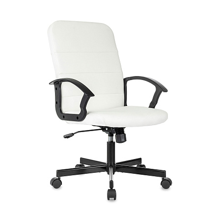 Triest Кресло экокожа белый, крестовина черный, ID2100138