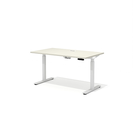 DD-80-3.1 + DD-1601-DD02 Прямой стол (подъёмный механизм) с люком Drive беж