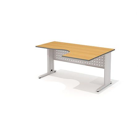 АМК-44R + ОА-01/1600 Эргономичный стол на металлокаркасе правый Агат ольха